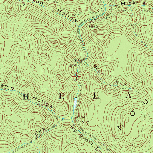 Topographic Map of Ferron Experimental Forest, WV