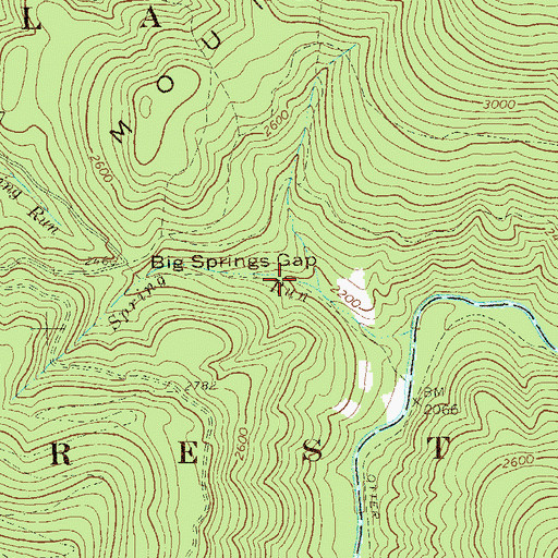 Topographic Map of Big Springs Gap Trail, WV