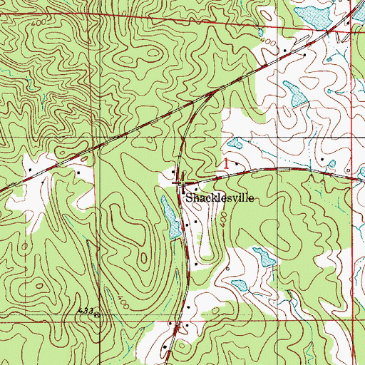 Topographic Map of Shacklesville, AL