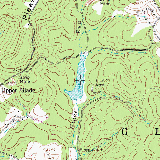 Topographic Map of Caesar Lake, WV