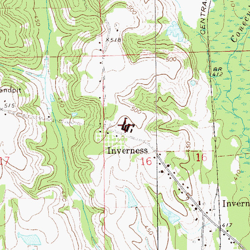 Topographic Map of Bullock County Technical High School, AL