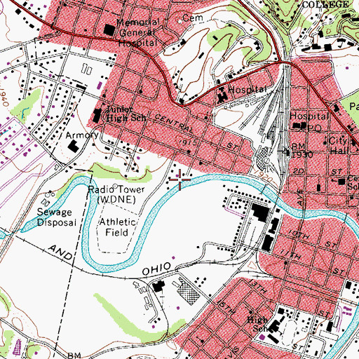 Topographic Map of NDNE Radio Tower, WV