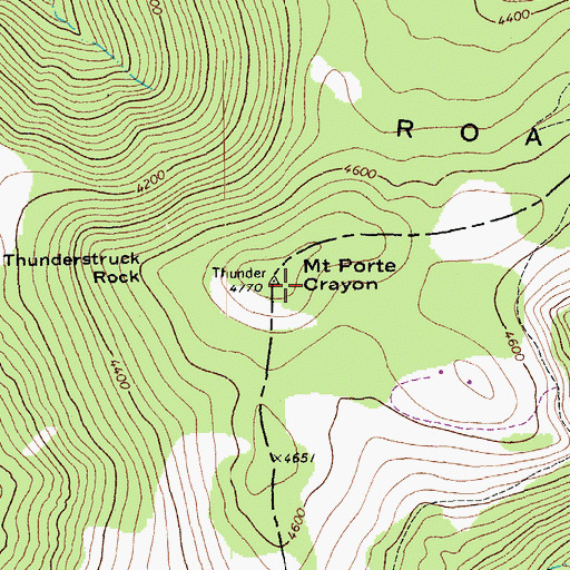 Topographic Map of Mount Porte Crayon Point of Interest, WV