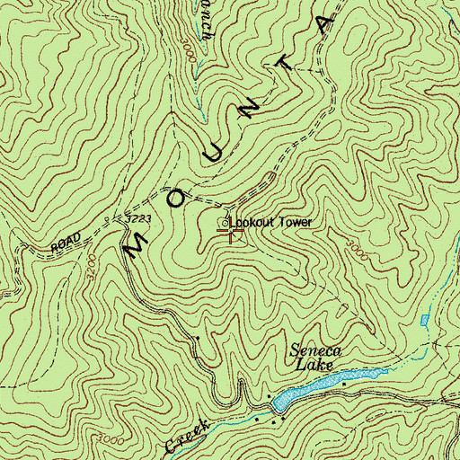 Topographic Map of Thorny Mountain Fire Lookout Tower, WV