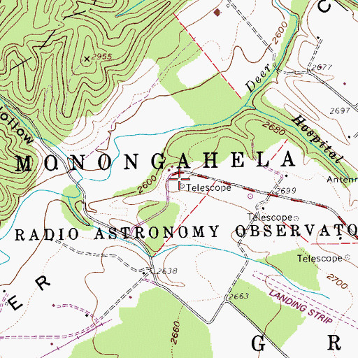 Topographic Map of National Radio Astronomy Observatory, WV