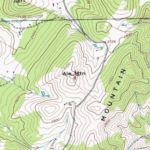 Topographic Map of Ale Mountain, WV