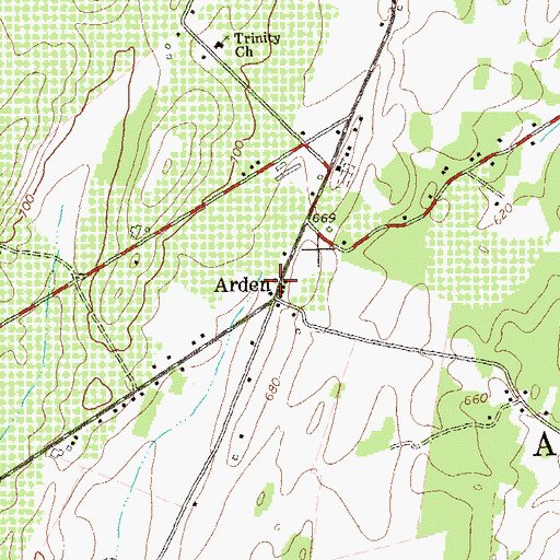 Topographic Map of Arden, WV