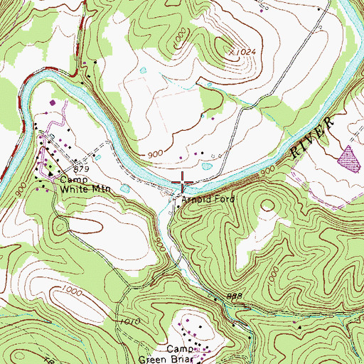 Topographic Map of Arnold Ford, WV