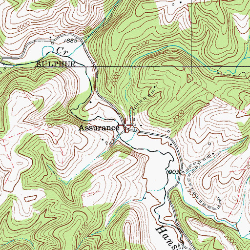 Topographic Map of Assurance, WV