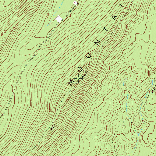 Topographic Map of Baker Mountain, WV