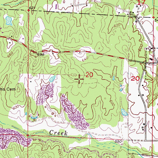 Topographic Map of Nauvoo Number 1 Mine, AL