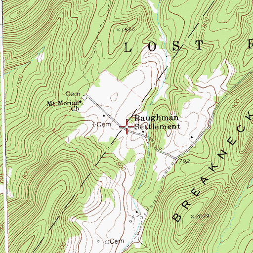 Topographic Map of Baughman Settlement, WV