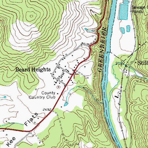 Topographic Map of Beard Heights, WV