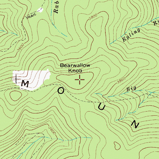 Topographic Map of Bearwallow Knob, WV