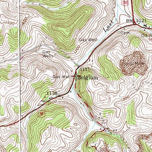 Topographic Map of Belgium, WV