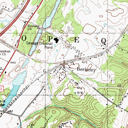 Topographic Map of Berkeley, WV