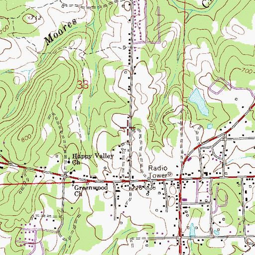 Topographic Map of New Zion Baptist Church, AL