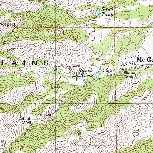 Topographic Map of Ranch Tank, AZ
