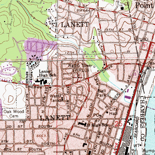 Topographic Map of Saint John Baptist Church, AL