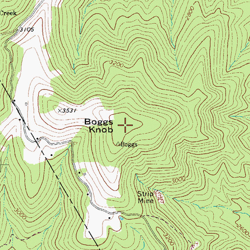 Topographic Map of Boggs Knob, WV