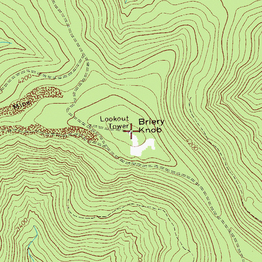 Topographic Map of Briery Knob, WV