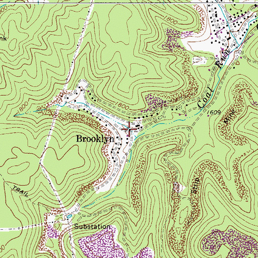 Topographic Map of Brooklyn, WV