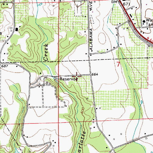 Topographic Map of Pakan Talahassi (historical), AL