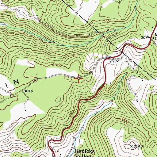 Topographic Map of Brushy Mountain, WV