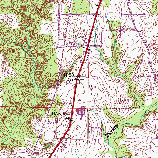 Topographic Map of Mountain Home, AL