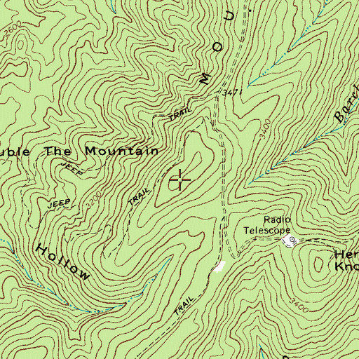 Topographic Map of Brushy Mountain, WV