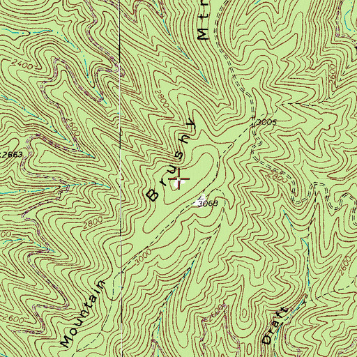 Topographic Map of Brushy Mountain, WV