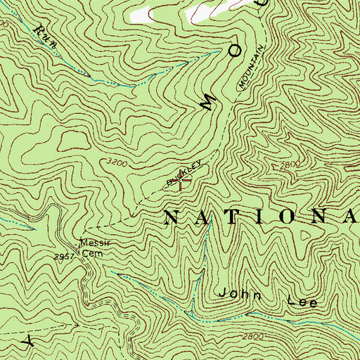 Topographic Map of Buckley Mountain, WV