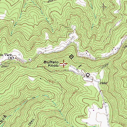 Topographic Map of Buffalo Knob, WV