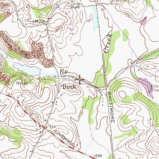 Topographic Map of Burk, WV