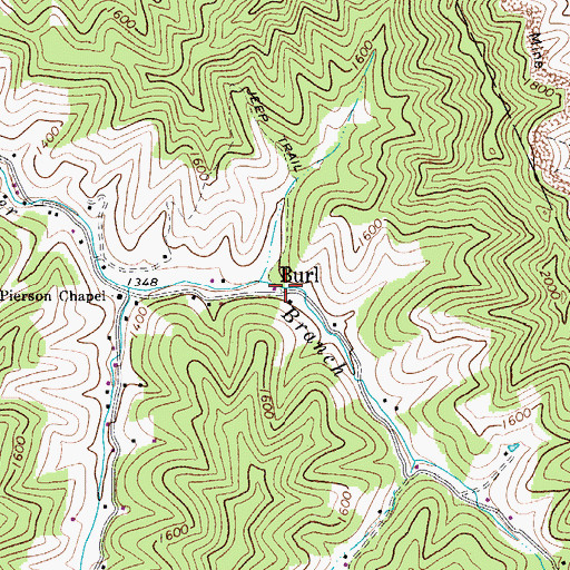 Topographic Map of Burl, WV