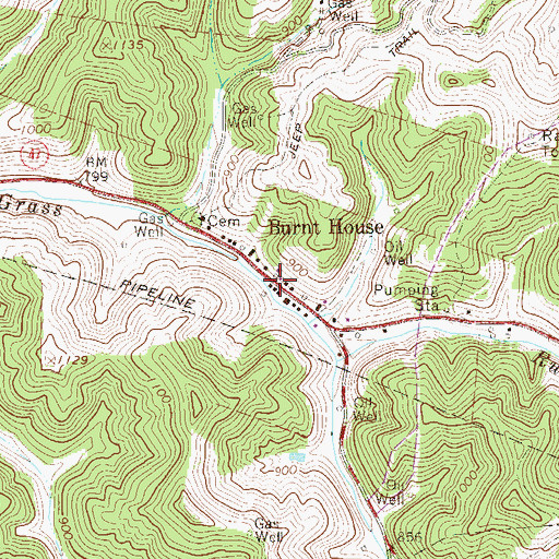 Topographic Map of Burnt House, WV