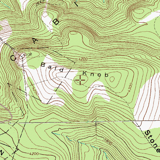 Topographic Map of Cabin Mountain, WV