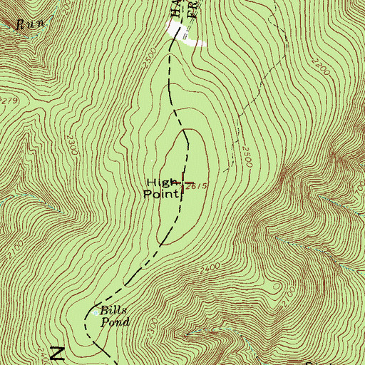 Topographic Map of Cacapon Mountain, WV