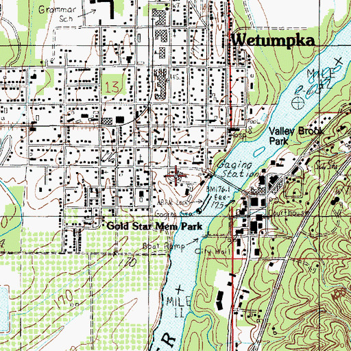 Topographic Map of First Baptist Church, AL