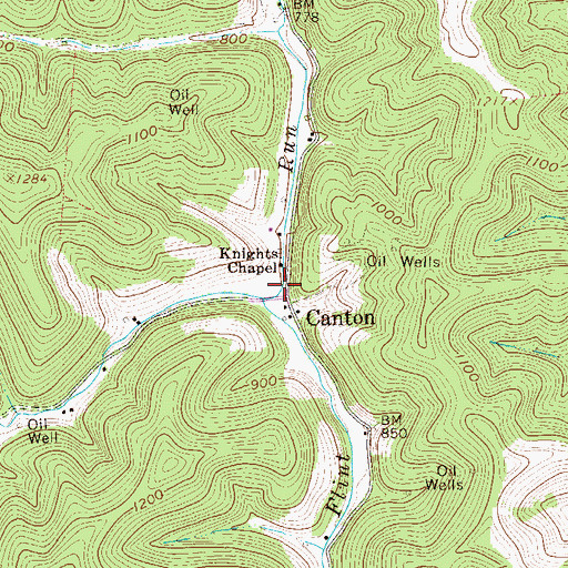 Topographic Map of Canton, WV