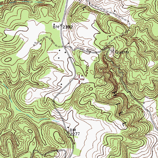 Topographic Map of Carroll Hill, WV