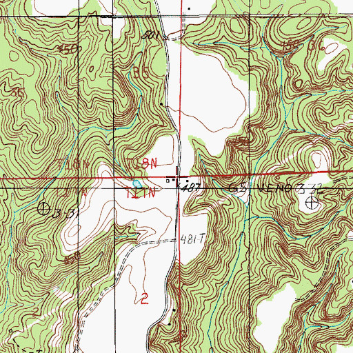 Topographic Map of Redland Church, AL