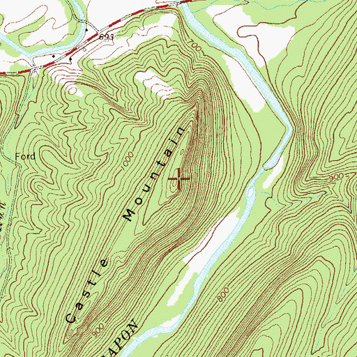 Topographic Map of Castle Mountain, WV