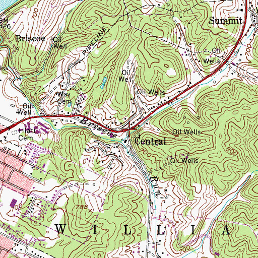 Topographic Map of Central, WV