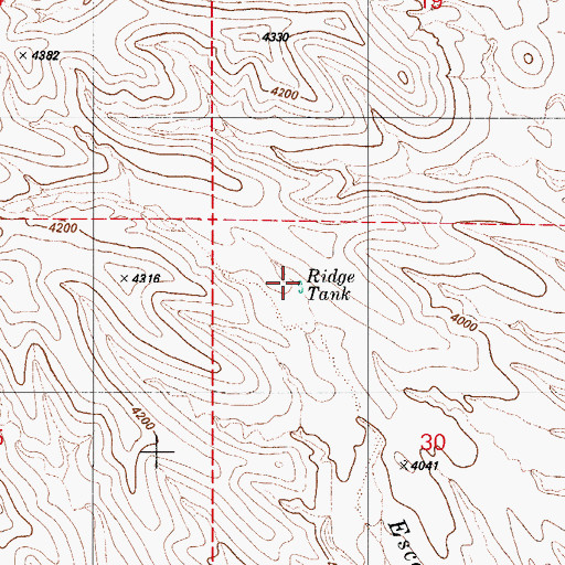 Topographic Map of Ridge Tank, AZ