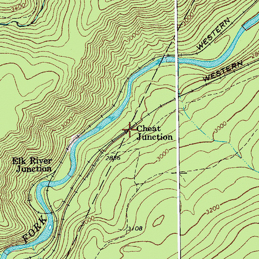 Topographic Map of Cheat Junction, WV