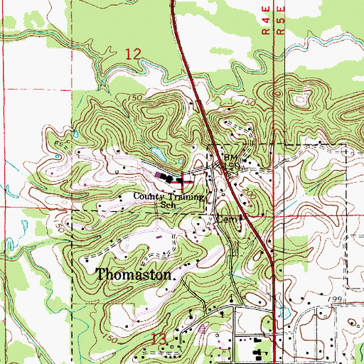 Topographic Map of A L Johnson High School, AL