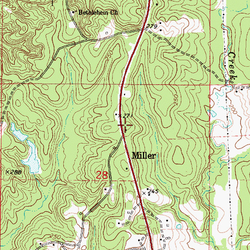 Topographic Map of True Light Church, AL