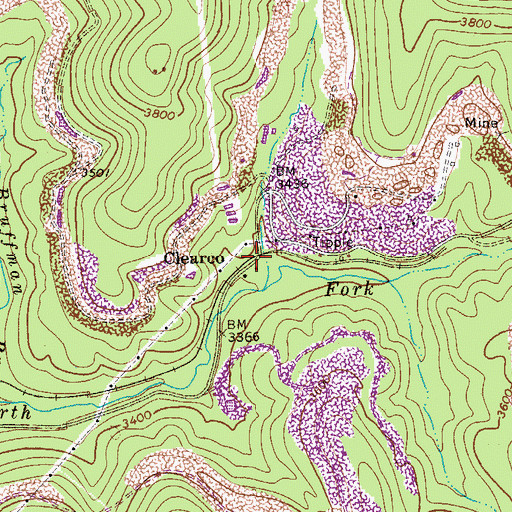 Topographic Map of Clearco, WV