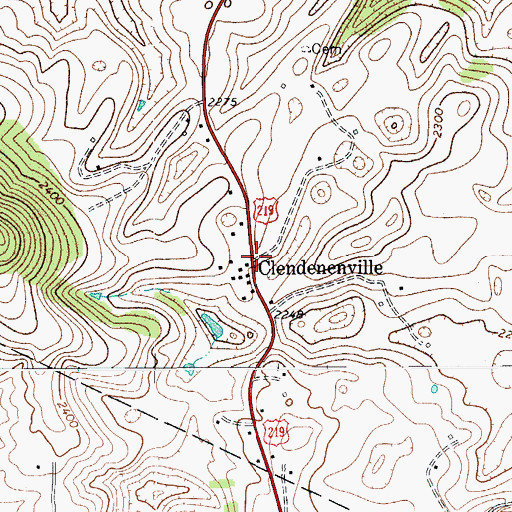 Topographic Map of Clendenenville, WV